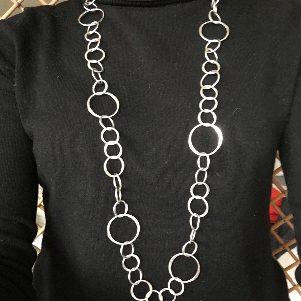 Hammered Sterling Silver Ring Necklace